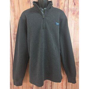 L.L. Bean Mens 1/4 Zip Gray Ribbed Pullover Jacket XL